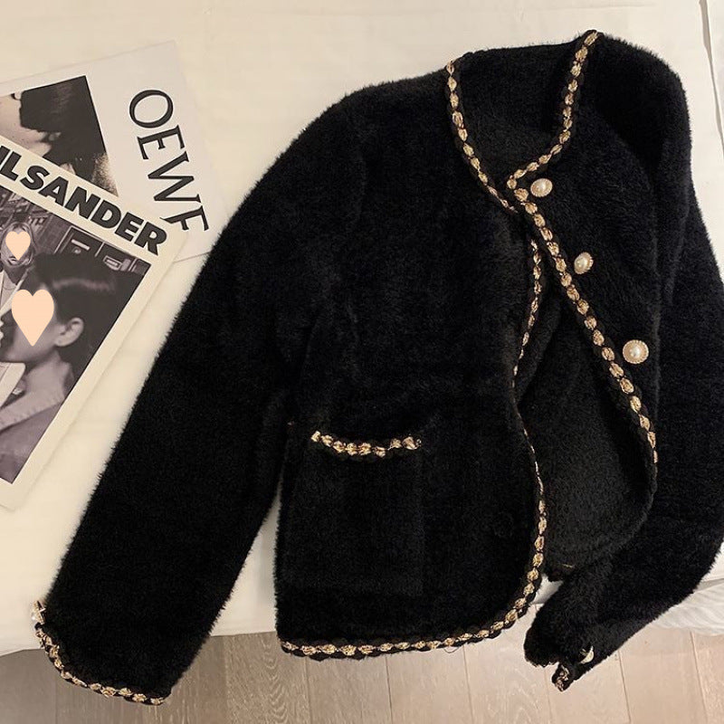 Cardigan en Velours de Vison pour Femmes | Manches Dramatiques et Style Élégant