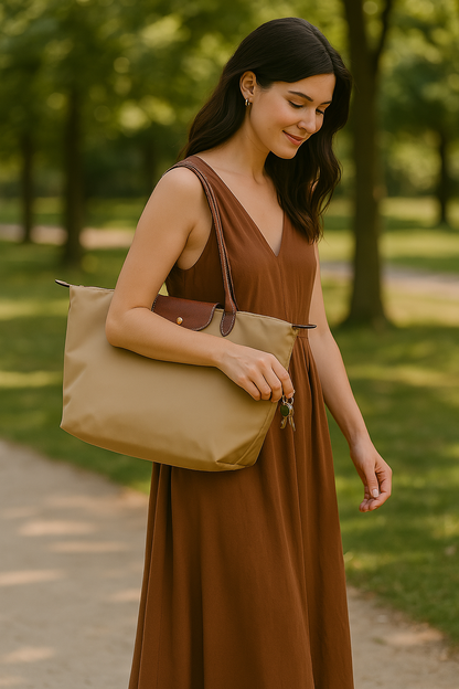 Sac à Main en Cuir PU | Élégant avec Accents Dorés et Rangement Pratique