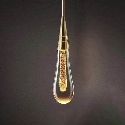 Applique Murale en Verre avec Accents Dorés | Design Goutte d'Eau et Lumière Chaude