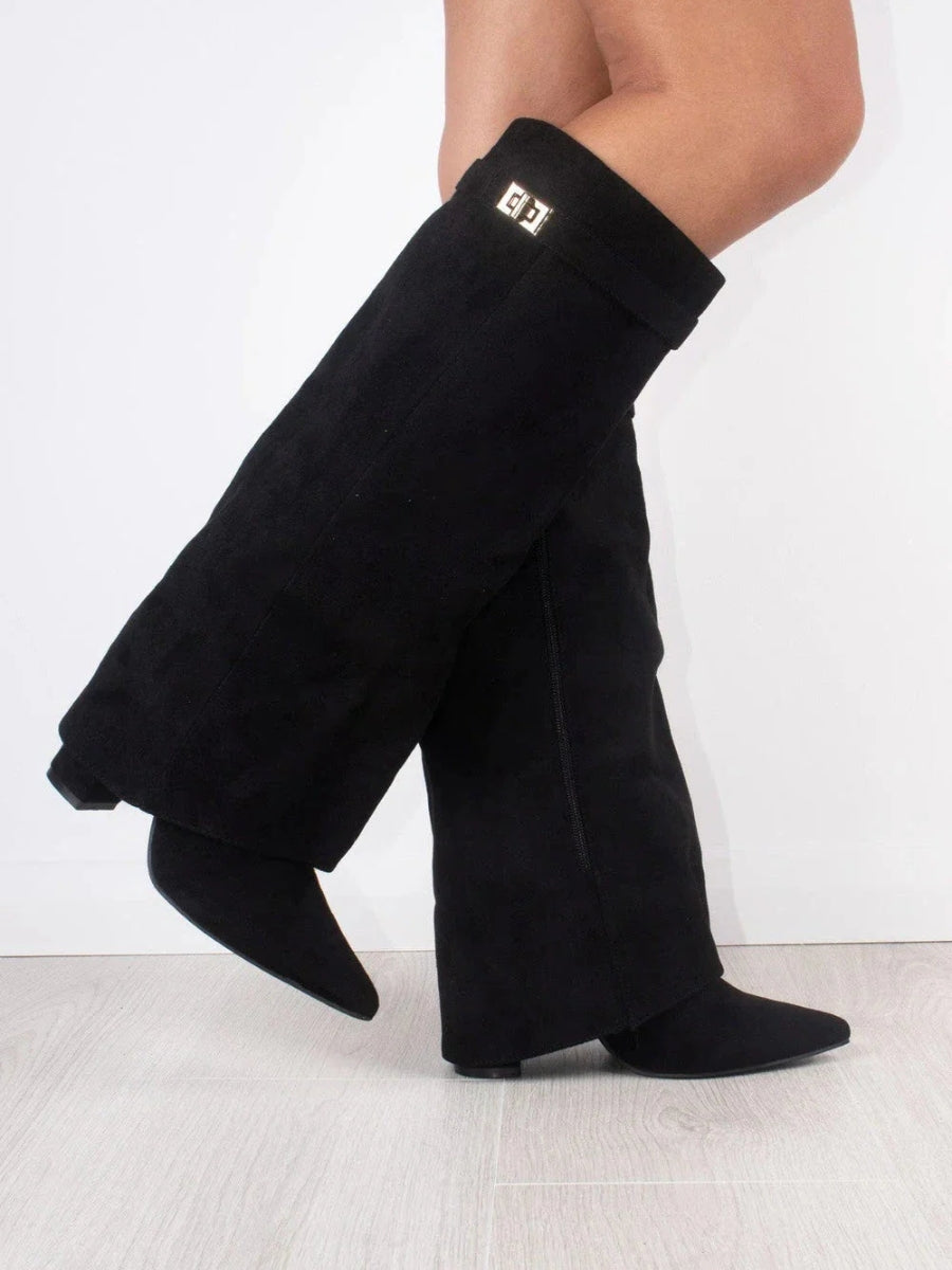Bottes en Daim Noir pour Femmes | Élégance et Confort au Quotidien