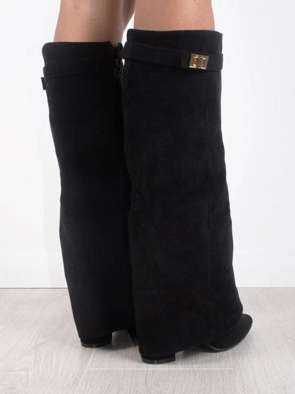 Bottes en Daim Noir pour Femmes | Élégance et Confort au Quotidien