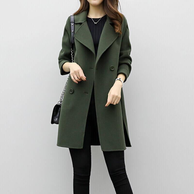 Manteau Long en Mélange de Laine | Coupe Ajustée pour l'Hiver et l'Automne
