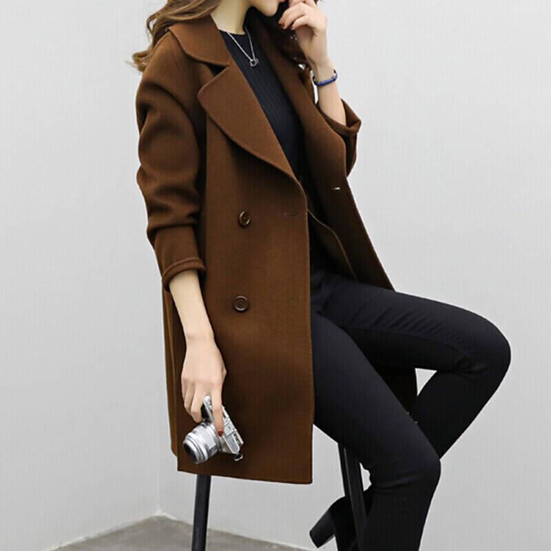 Manteau Long en Mélange de Laine | Coupe Ajustée pour l'Hiver et l'Automne