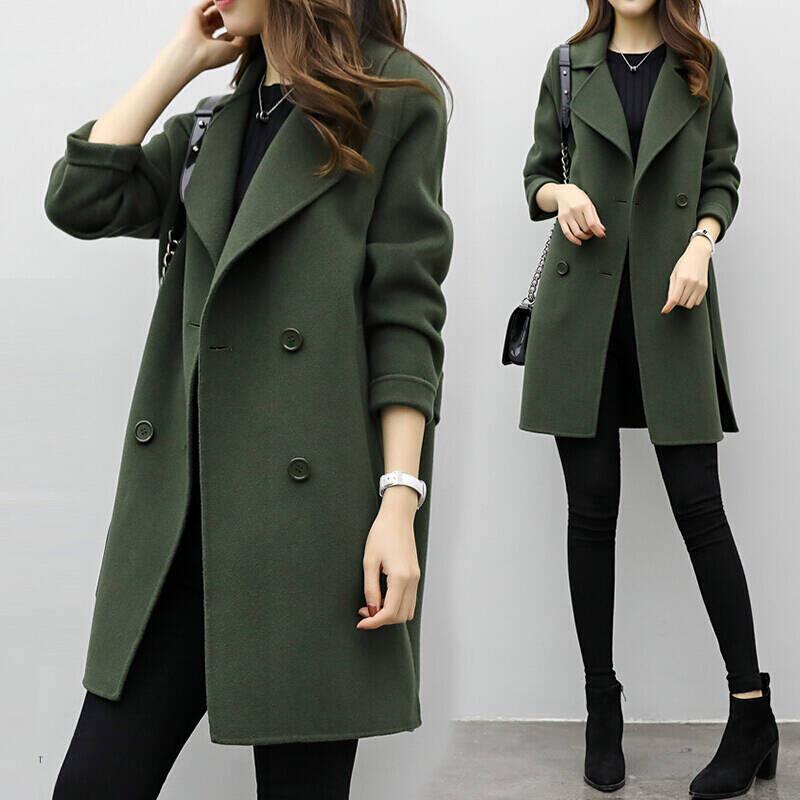 Manteau Long en Mélange de Laine | Coupe Ajustée pour l'Hiver et l'Automne