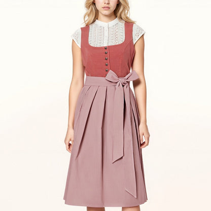 Robe Dirndl Élégante avec Tablier | Style Traditionnel pour Oktoberfest