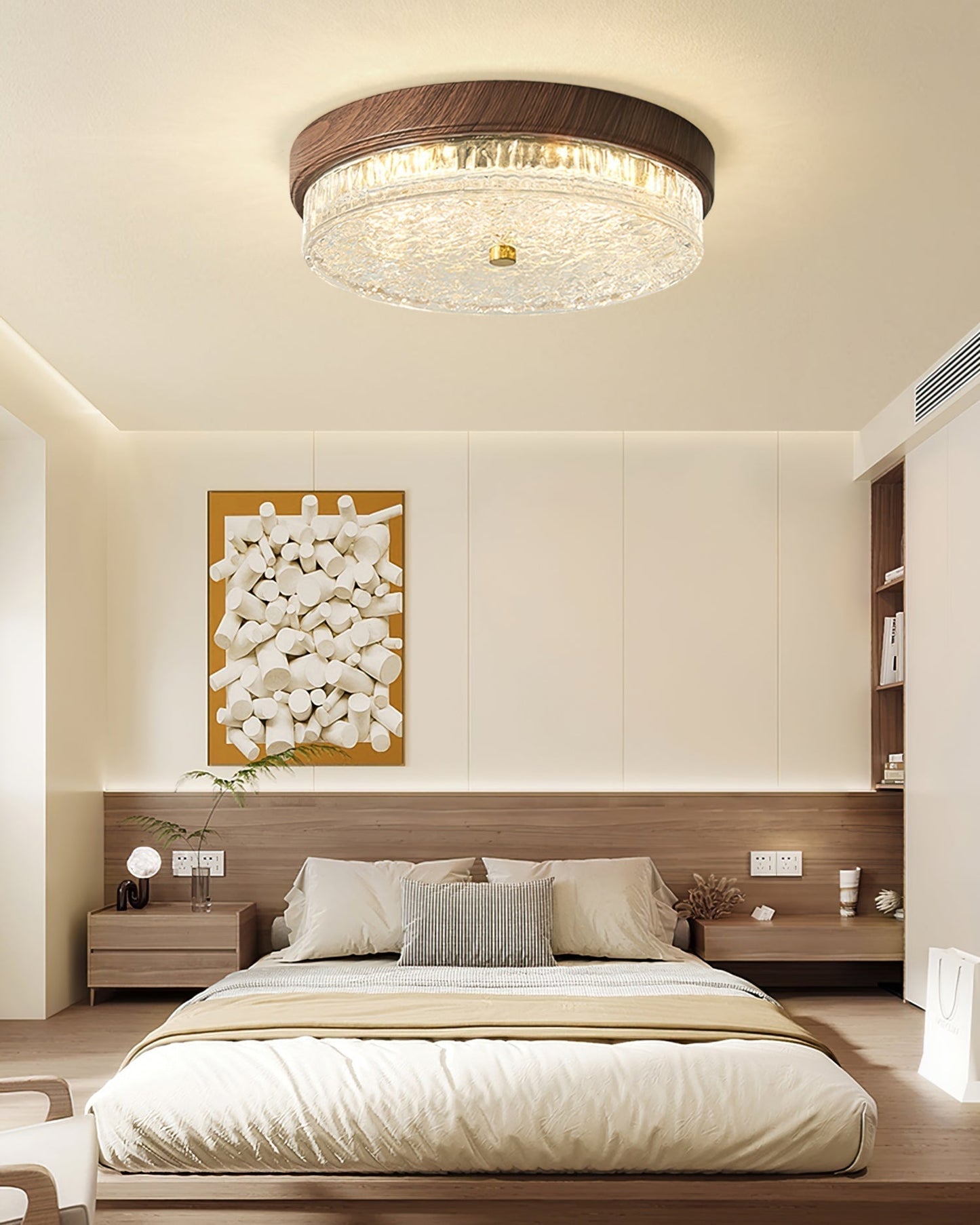 Plafonnier Design Moderne en Verre | Élégance Naturelle et Chaleur Intérieure