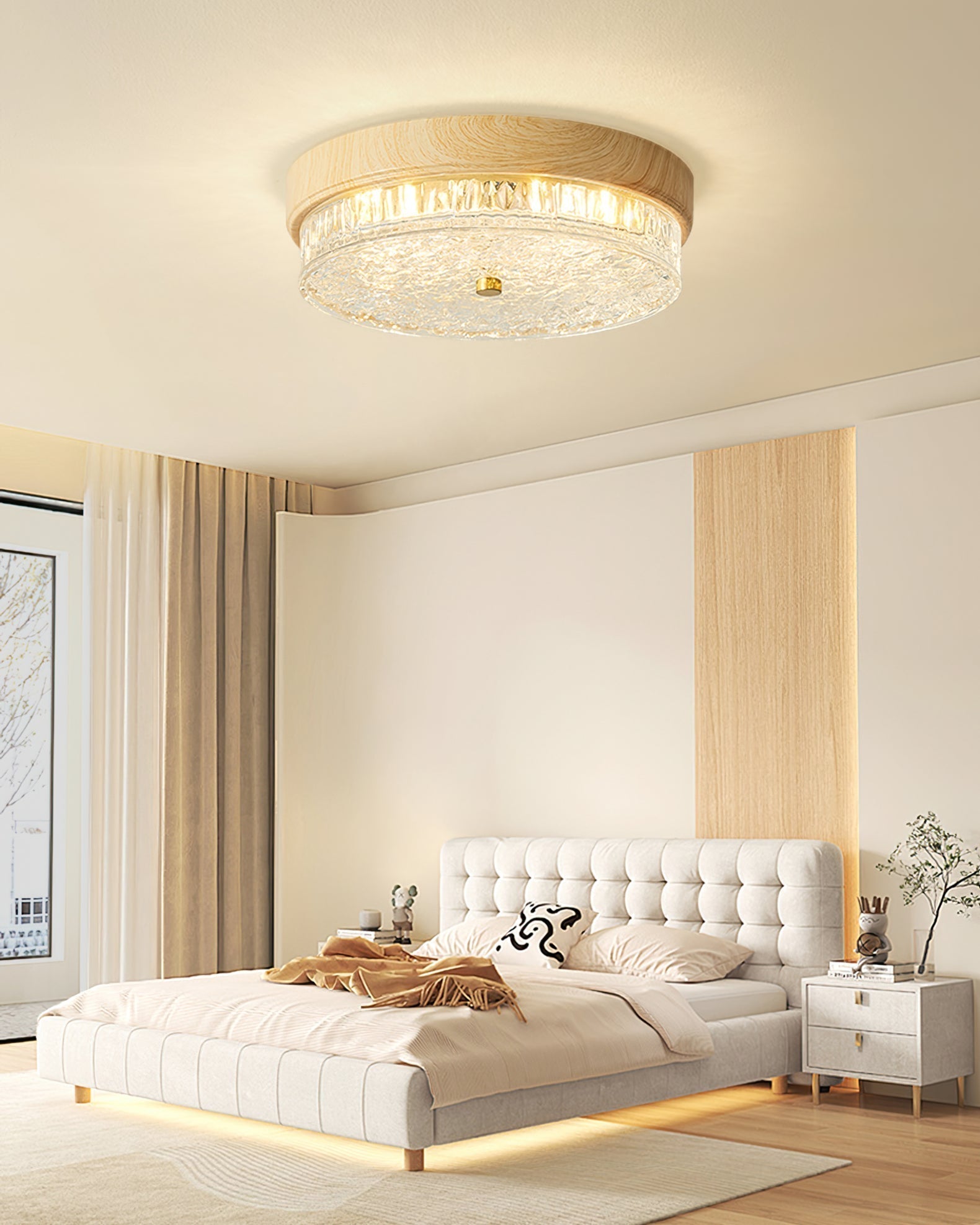 Plafonnier Design Moderne en Verre | Élégance Naturelle et Chaleur Intérieure