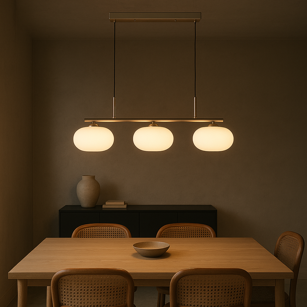 Lampe Suspendue Bauhaus à 3 Têtes | Design Épuré et Ambiance Chaleureuse