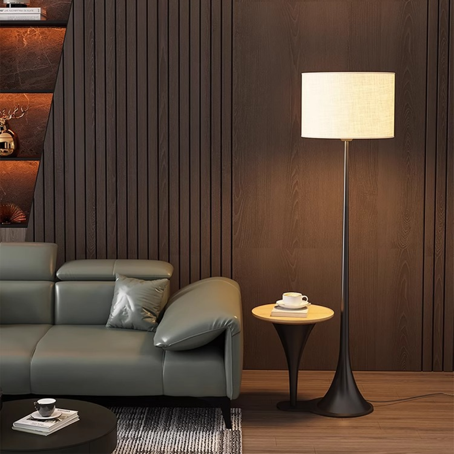 Lampe sur Pied en Soie | Élégance Contemporaine et Chaleur Accueillante