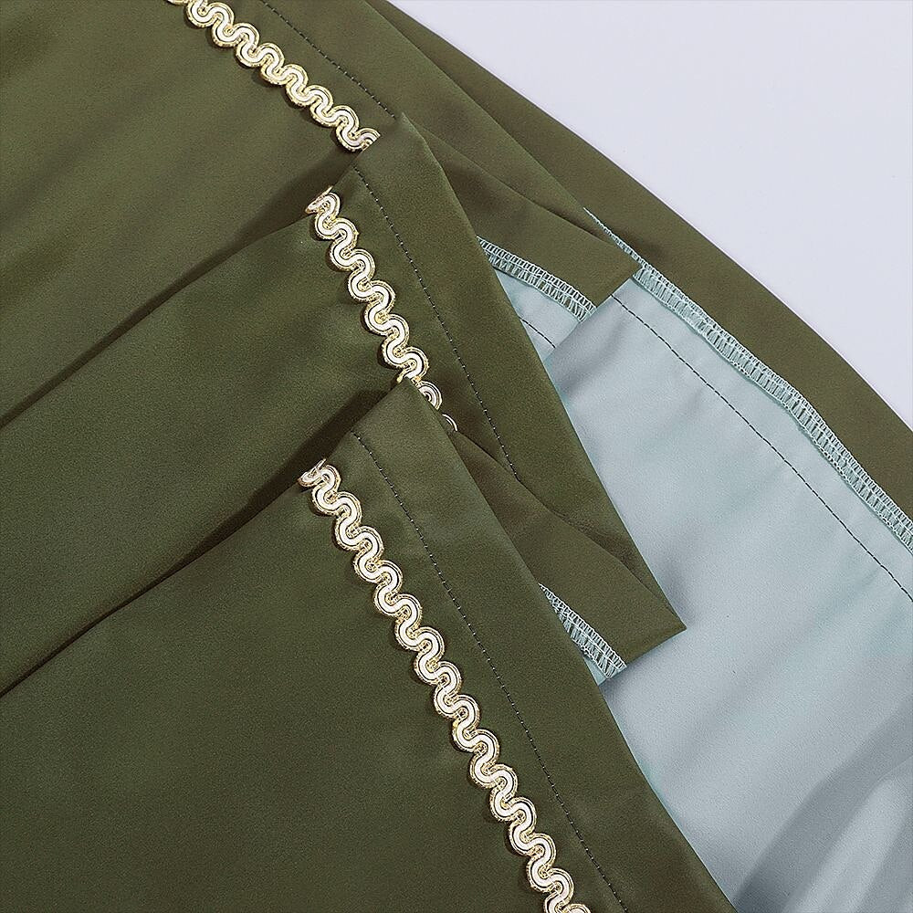 Robe dirndl verte brodée | Élégante avec Tablier Assorti