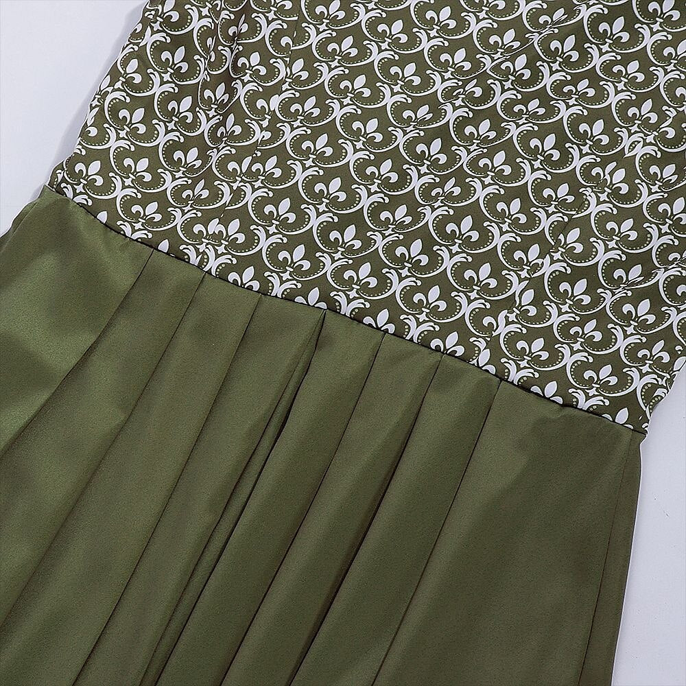 Robe dirndl verte brodée | Élégante avec Tablier Assorti