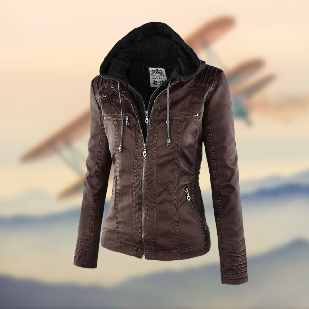 Veste en Cuir à Capuche pour Femmes | Élégante, Confortable et Fonctionnelle