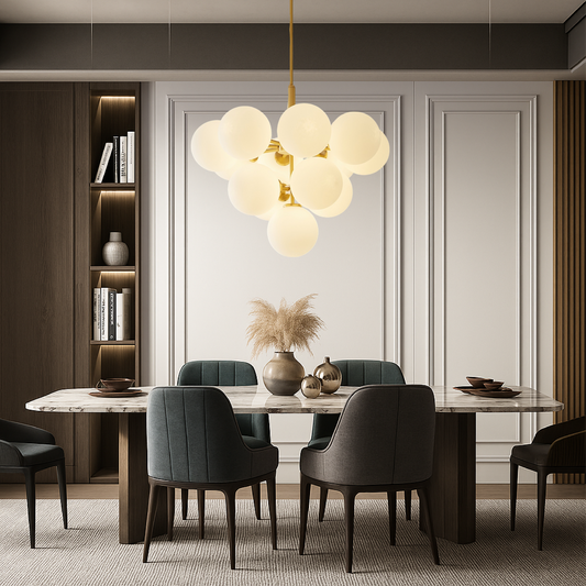 Lustre Scandinave en Verre | Design Élégant et Lumineux