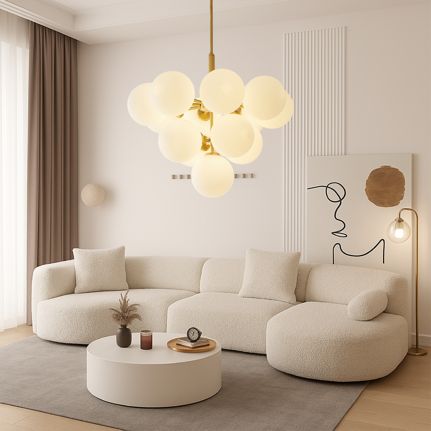 Lustre Scandinave en Verre | Design Élégant et Lumineux