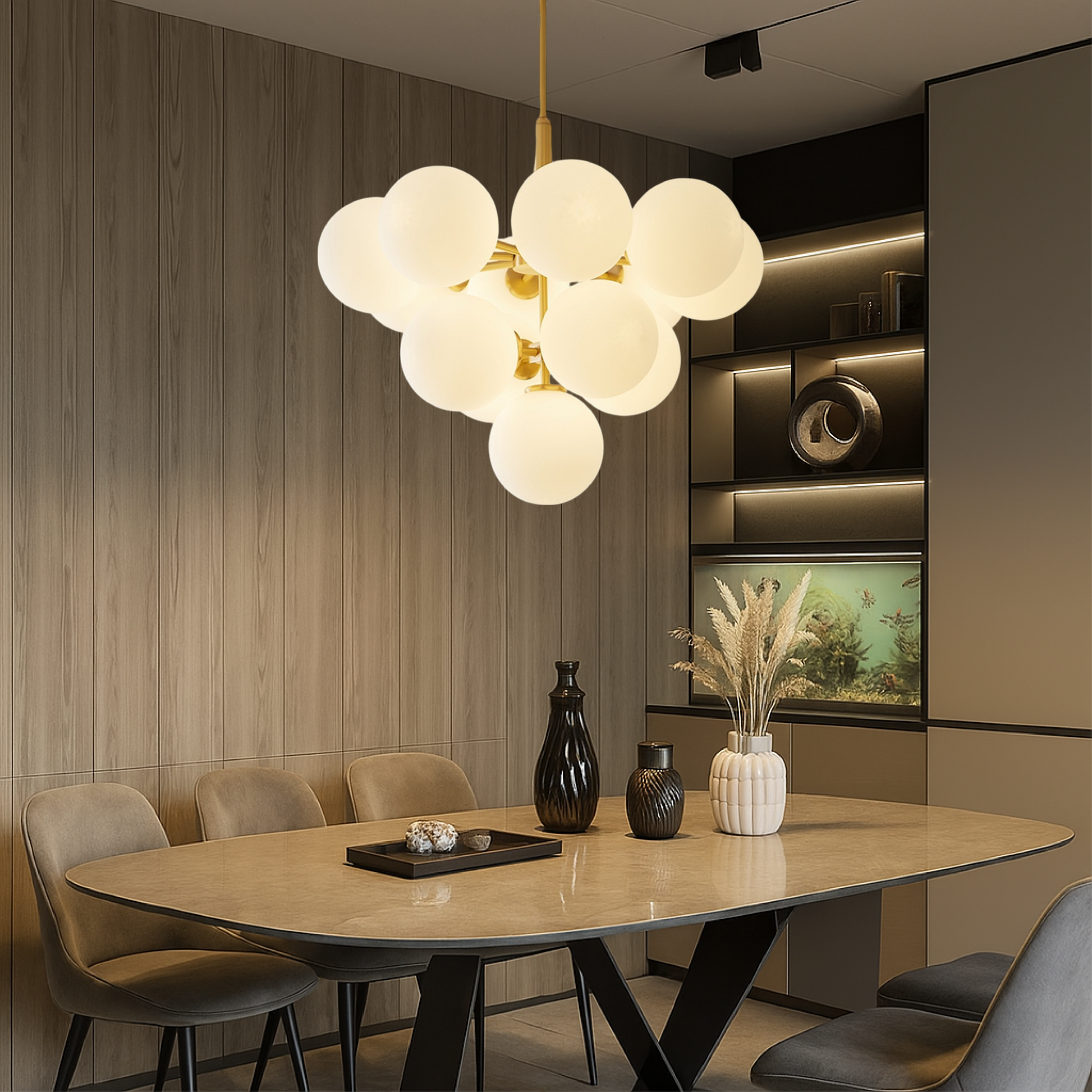 Lustre Scandinave en Verre | Design Élégant et Lumineux