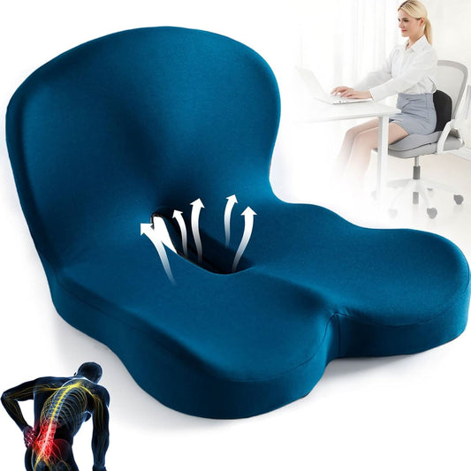 Coussin de siège ergonomique avec soutien lombaire pour bureau, voiture et voyages