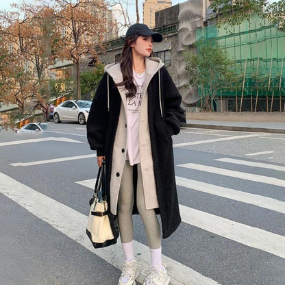 Manteau d'Hiver Long à Capuche | Protection Élégante contre le Froid
