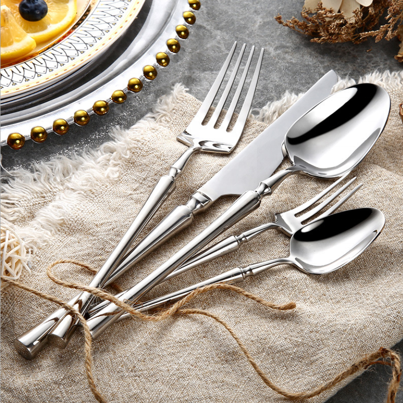 Couverts en Acier Inoxydable 24 Pièces | Ensemble Élégant pour Dîner Chic