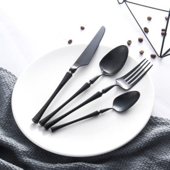 Couverts en Acier Inoxydable 24 Pièces | Ensemble Élégant pour Dîner Chic