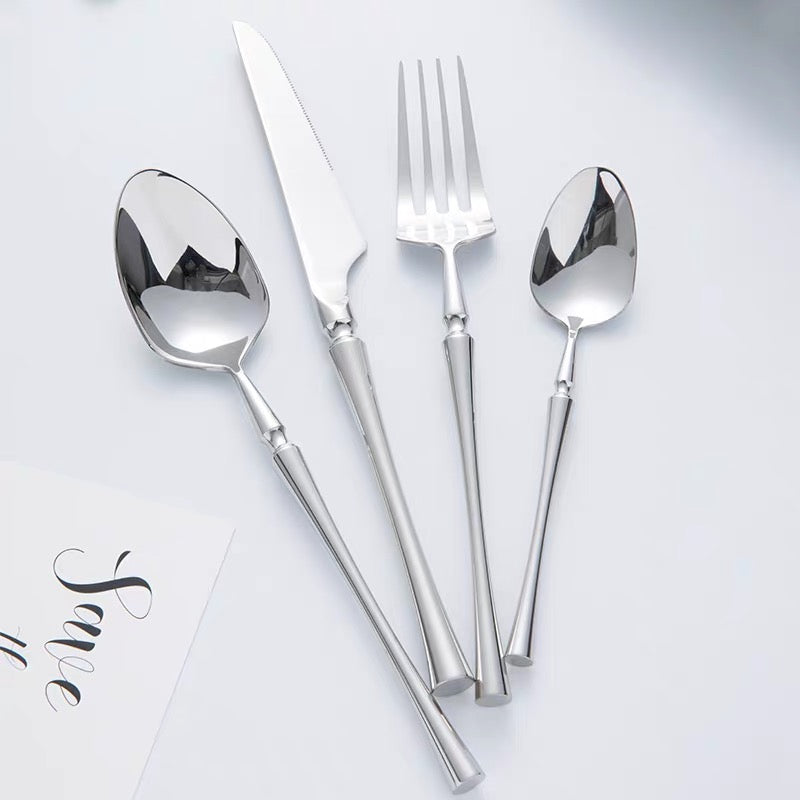 Couverts en Acier Inoxydable 24 Pièces | Ensemble Élégant pour Dîner Chic