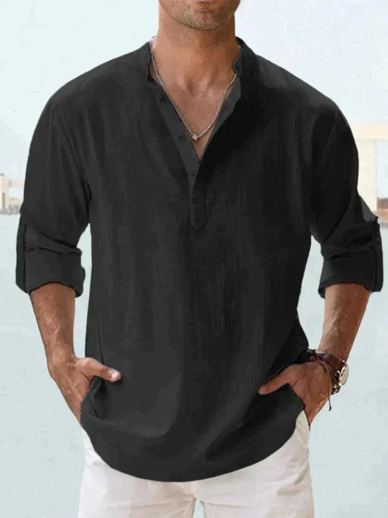 Chemise Longue Manche Élégante pour Homme | Confort en Lin et Style Décontracté