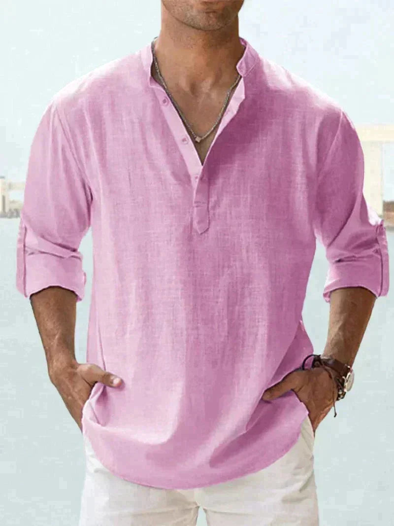 Chemise Longue Manche Élégante pour Homme | Confort en Lin et Style Décontracté