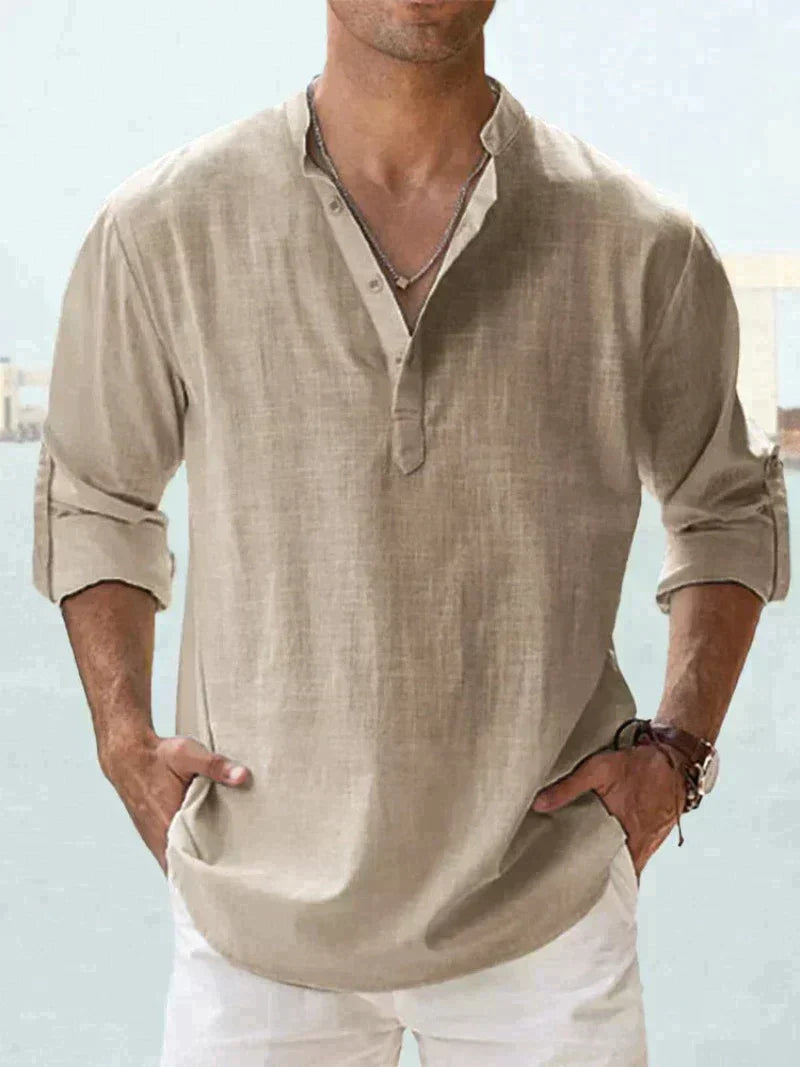Chemise Longue Manche Élégante pour Homme | Confort en Lin et Style Décontracté