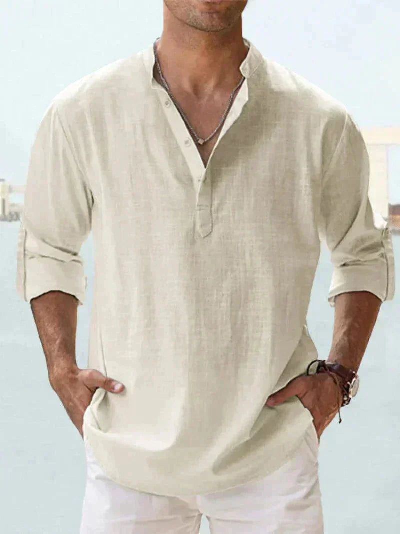 Chemise Longue Manche Élégante pour Homme | Confort en Lin et Style Décontracté