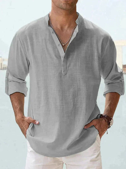 Chemise Longue Manche Élégante pour Homme | Confort en Lin et Style Décontracté