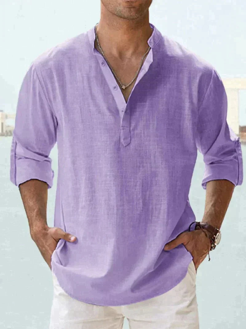 Chemise Longue Manche Élégante pour Homme | Confort en Lin et Style Décontracté
