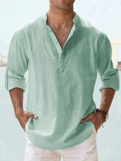 Chemise Longue Manche Élégante pour Homme | Confort en Lin et Style Décontracté