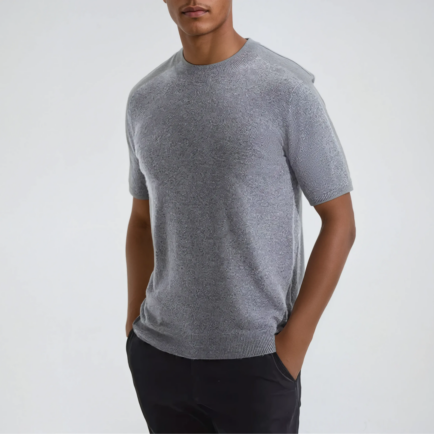 T-Shirt en Cashwool Gris pour Hommes | Confort et Élégance au Quotidien