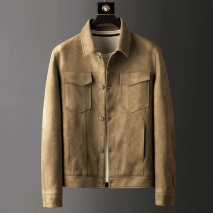 Veste Élégante en Daim pour Homme | Style Moderne et Polyvalent