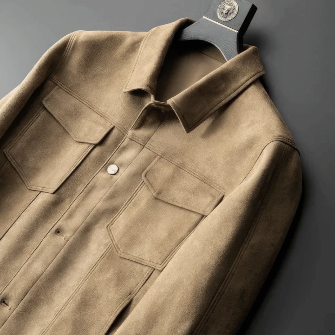 Veste Élégante en Daim pour Homme | Style Moderne et Polyvalent