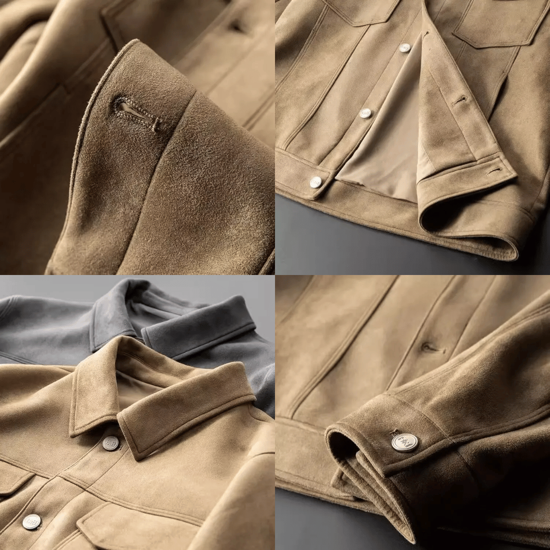 Veste Élégante en Daim pour Homme | Style Moderne et Polyvalent