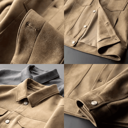 Veste Élégante en Daim pour Homme | Style Moderne et Polyvalent