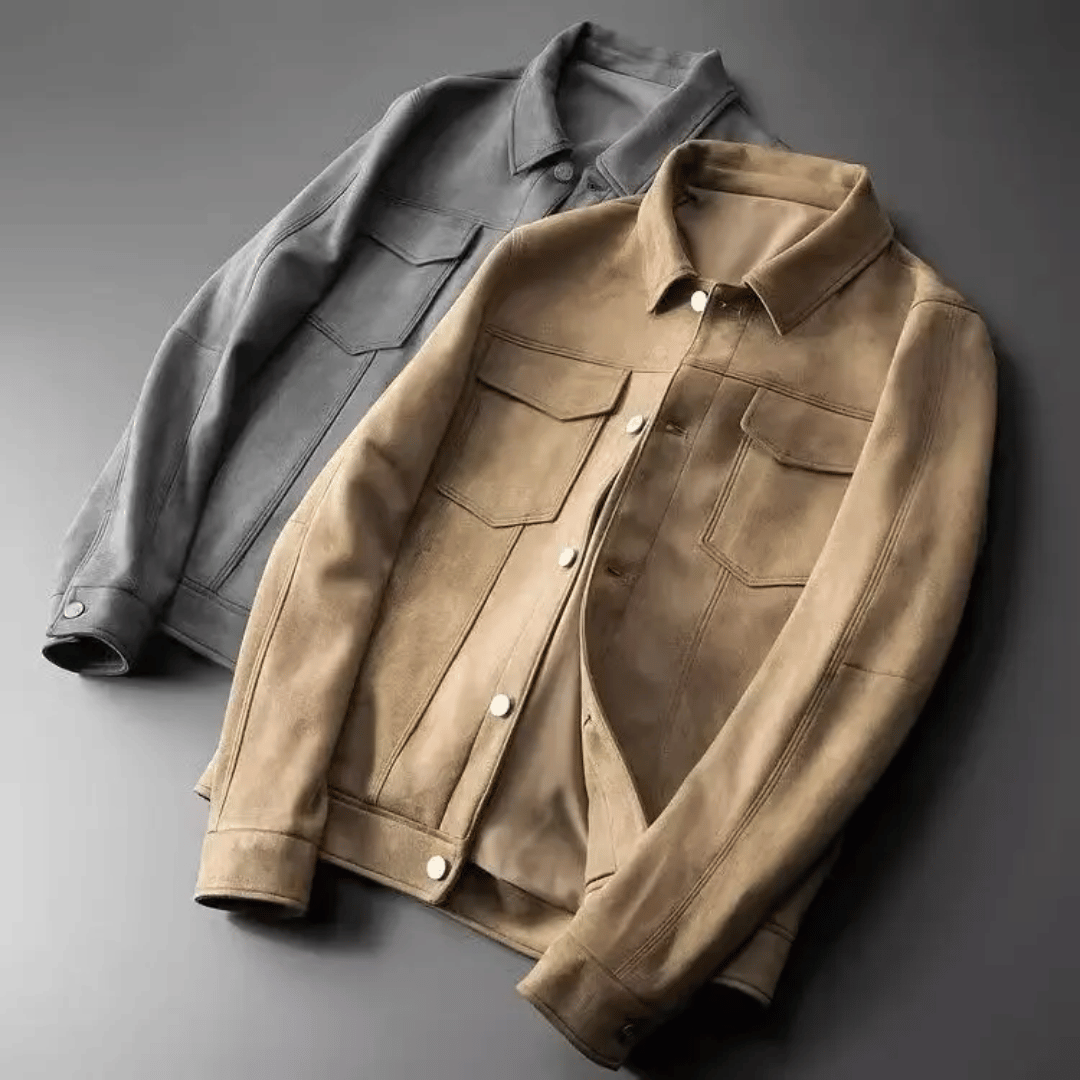 Veste Élégante en Daim pour Homme | Style Moderne et Polyvalent