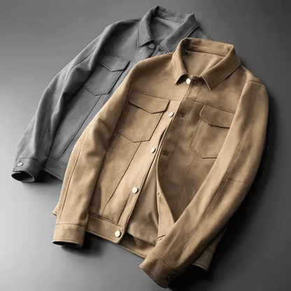 Veste Élégante en Daim pour Homme | Style Moderne et Polyvalent