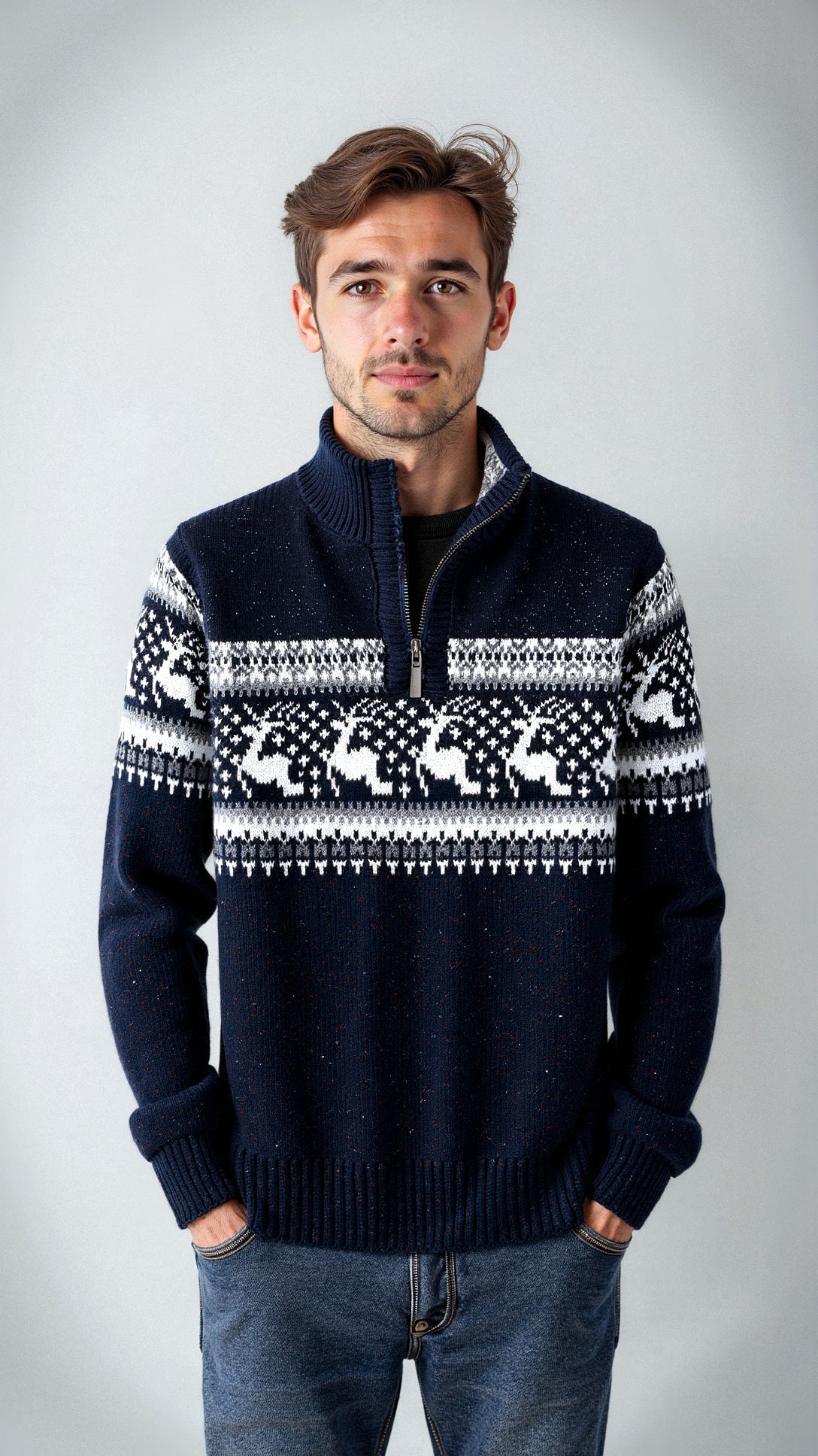 Pull Tricoté Festif Renne | Confort Douillet pour les Fêtes