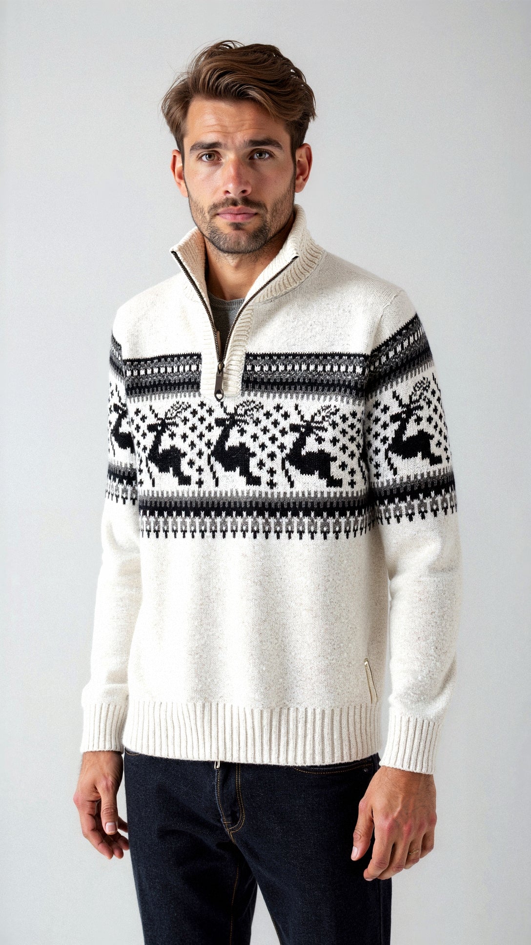 Pull Tricoté Festif Renne | Confort Douillet pour les Fêtes