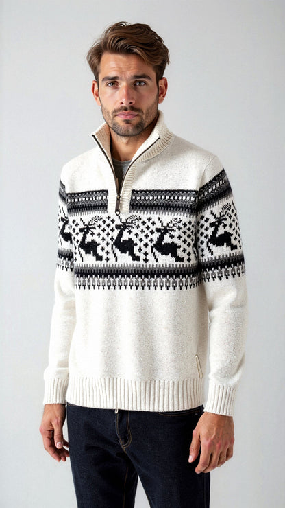 Pull Tricoté Festif Renne | Confort Douillet pour les Fêtes