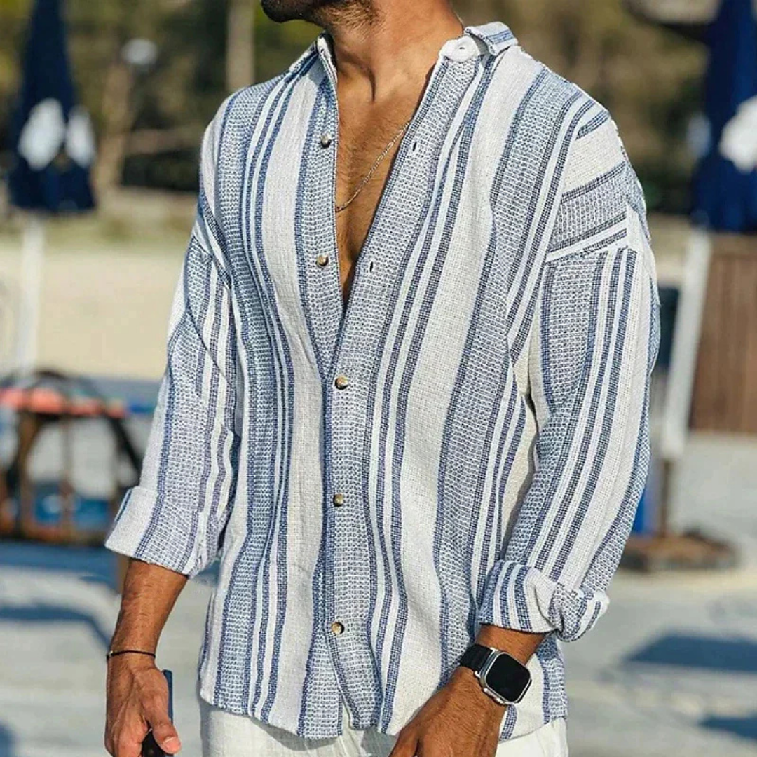 Chemise en Duvet Rayée pour Hommes | Style Classique et Chaleur Élevée