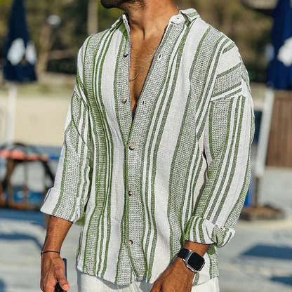 Chemise en Duvet Rayée pour Hommes | Style Classique et Chaleur Élevée