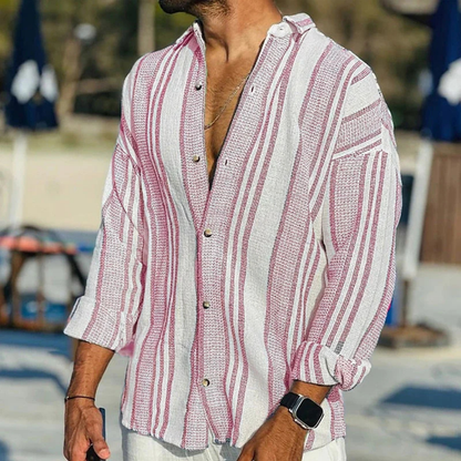 Chemise en Duvet Rayée pour Hommes | Style Classique et Chaleur Élevée