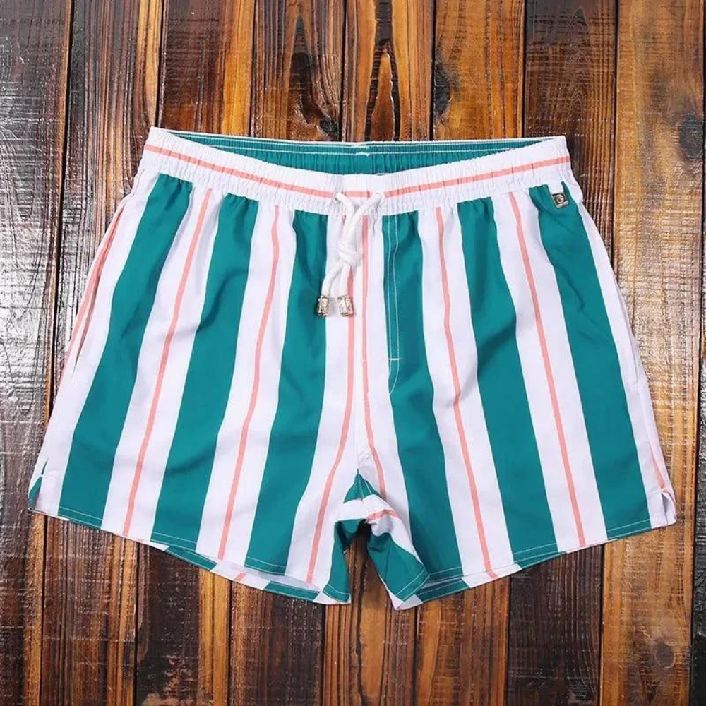 Shorts de Bain Rayés pour Hommes | Confort et Style avec Cordon Ajustable