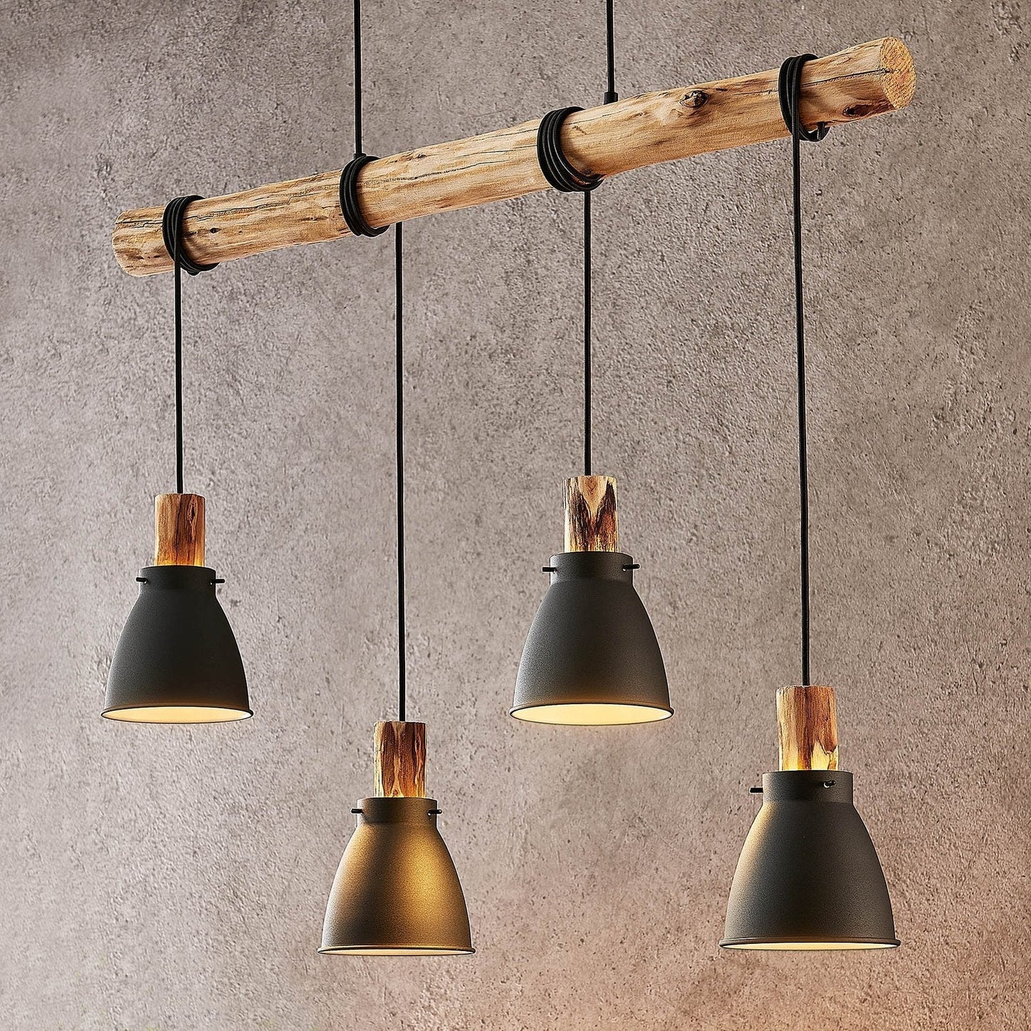 Lampe Suspendue Rustique en Bois | Éclairage Chaleureux pour Cuisine Moderne
