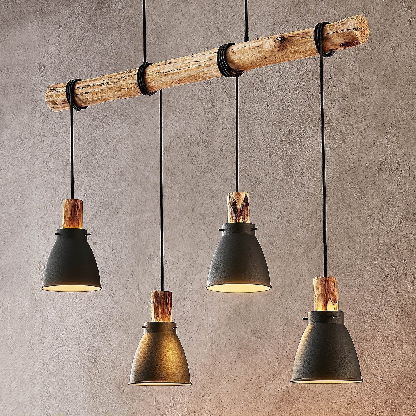 Lampe Suspendue Rustique en Bois | Éclairage Chaleureux pour Cuisine Moderne
