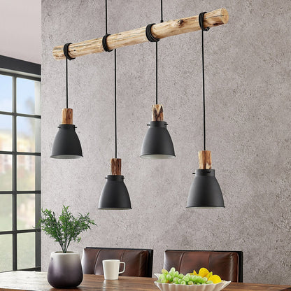 Lampe Suspendue Rustique en Bois | Éclairage Chaleureux pour Cuisine Moderne