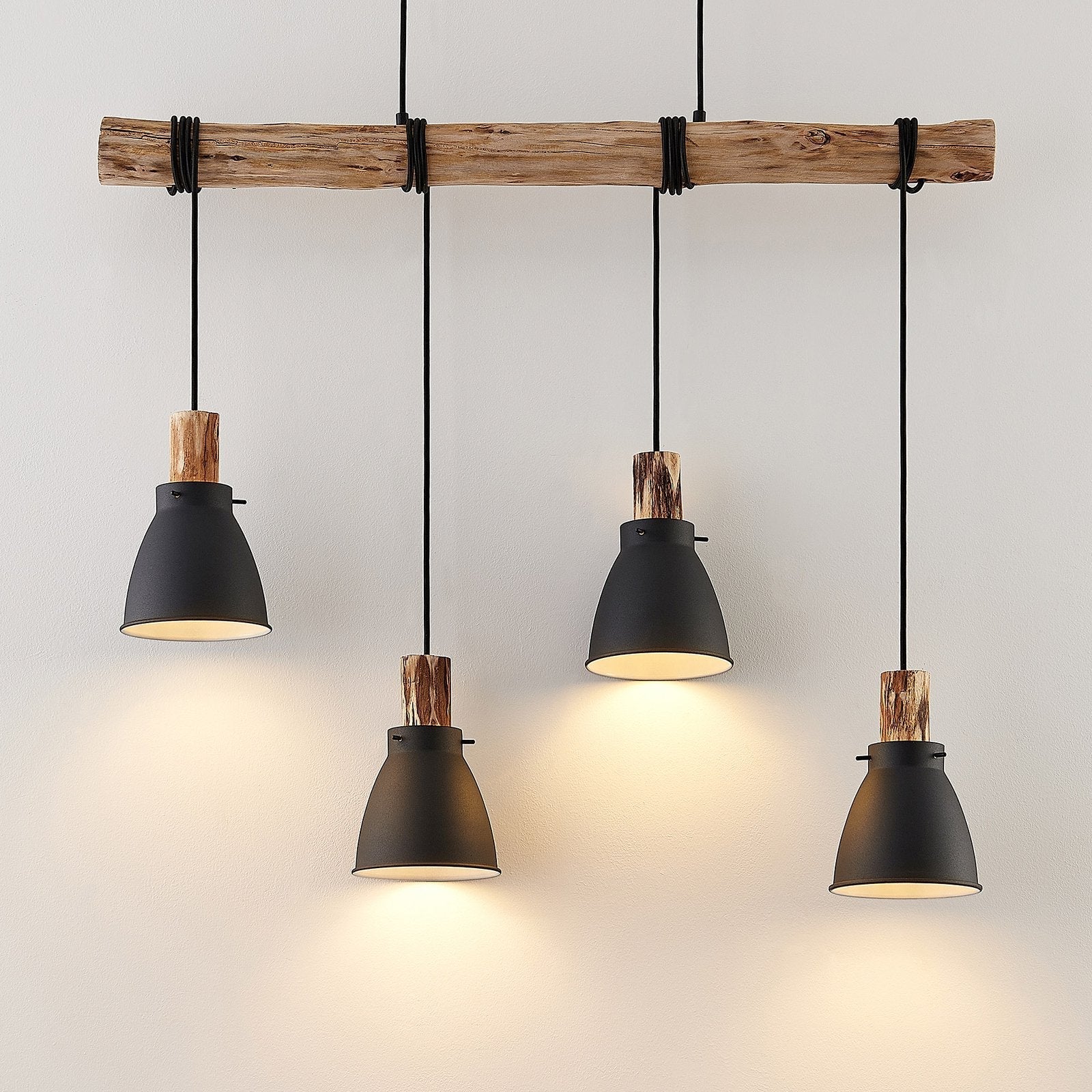 Lampe Suspendue Rustique en Bois | Éclairage Chaleureux pour Cuisine Moderne
