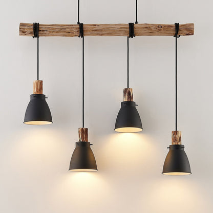 Lampe Suspendue Rustique en Bois | Éclairage Chaleureux pour Cuisine Moderne